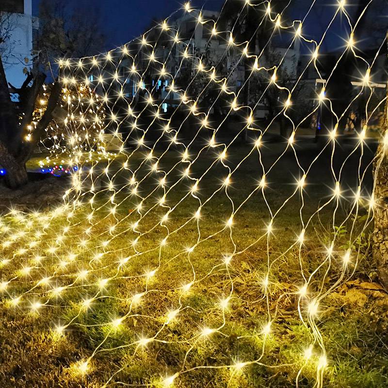 Guirlande lumineuse 192 LED 3 m x 2 m, 8 modes d'éclairage, variateur d'intensité, décoration pour Noël, fêtes, mariages, terrasses et jardins - Image 1