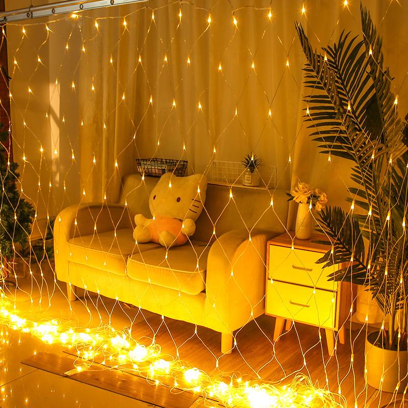 Guirlande lumineuse 192 LED 3 m x 2 m, 8 modes d'éclairage, variateur d'intensité, décoration pour Noël, fêtes, mariages, terrasses et jardins - Image 2