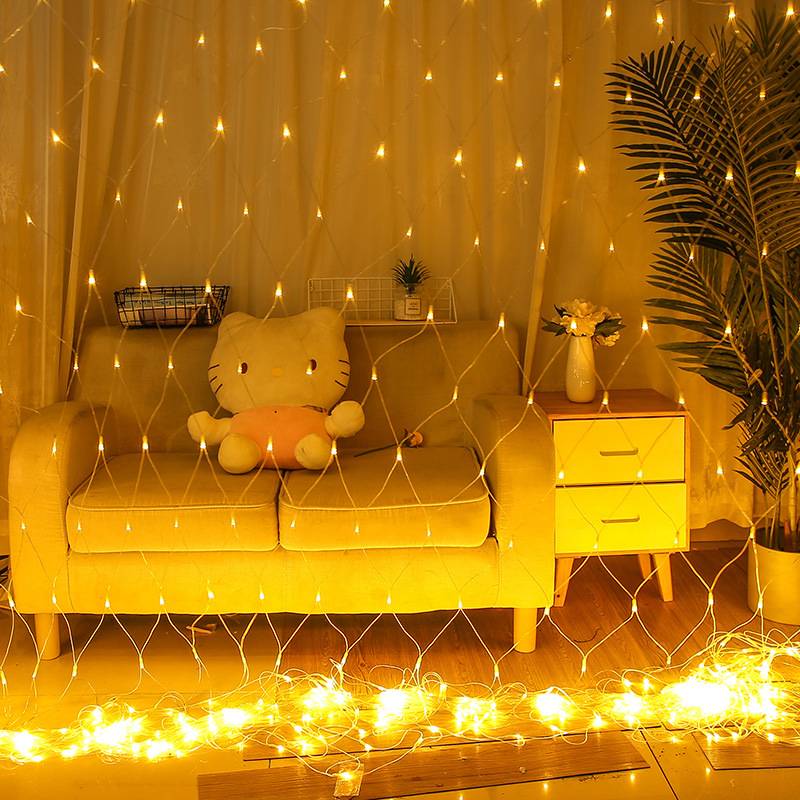 Guirlande lumineuse 192 LED 3 m x 2 m, 8 modes d'éclairage, variateur d'intensité, décoration pour Noël, fêtes, mariages, terrasses et jardins - Image 3