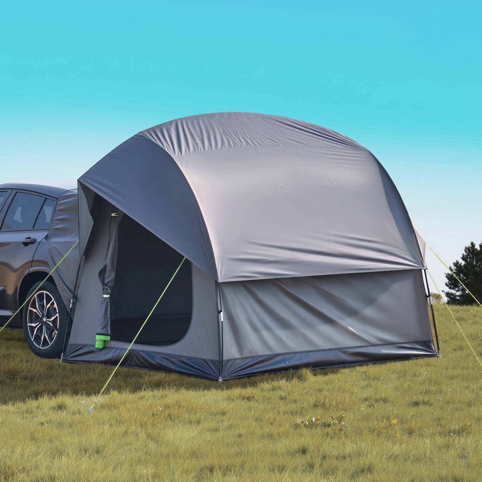 VEVOR Tente hayon SUV 2400x2400 mm, imperméable, double couche, 5-8 pers. Fenêtres maille. - Image 8