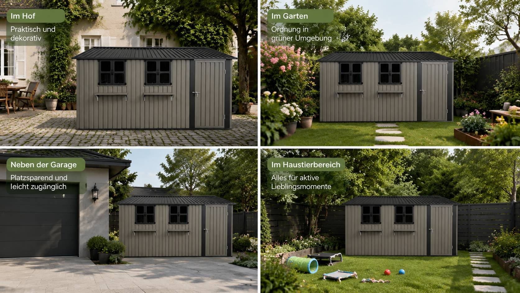 ComfortXL - Abri de jardin acier galvanisé brun 359 x 284 cm 10,21 m² rangement extérieur 3 fenêtres - ComfortXL Outdoor Living - Image 5