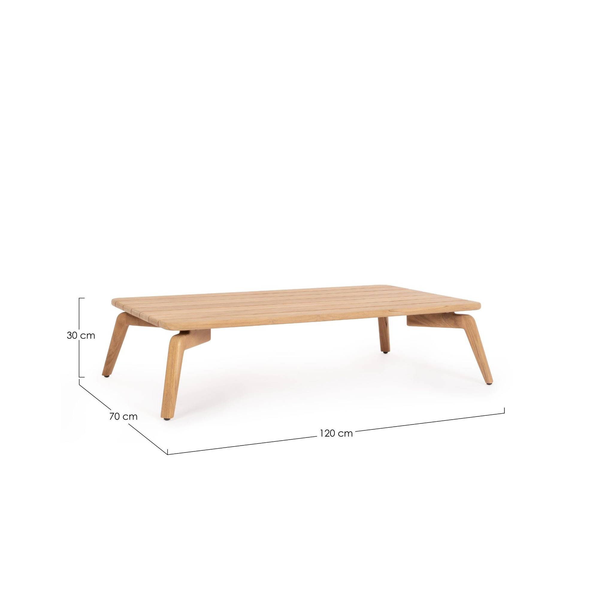 Autre - Table basse de jardin rectangulaire en teck L120 - BREHAT - Image 8