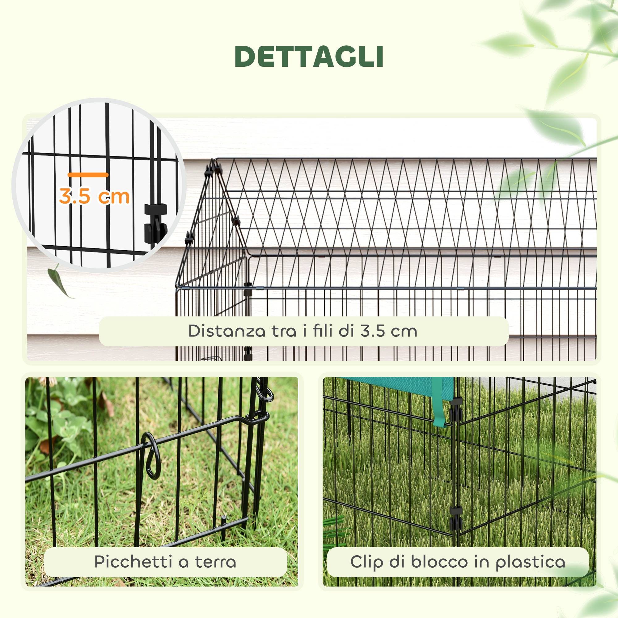 ComfortXL - Cage lapins poules acier extérieur avec bâche protection 185x75x75cm Vert - ComfortXL Outdoor Living - Image 9