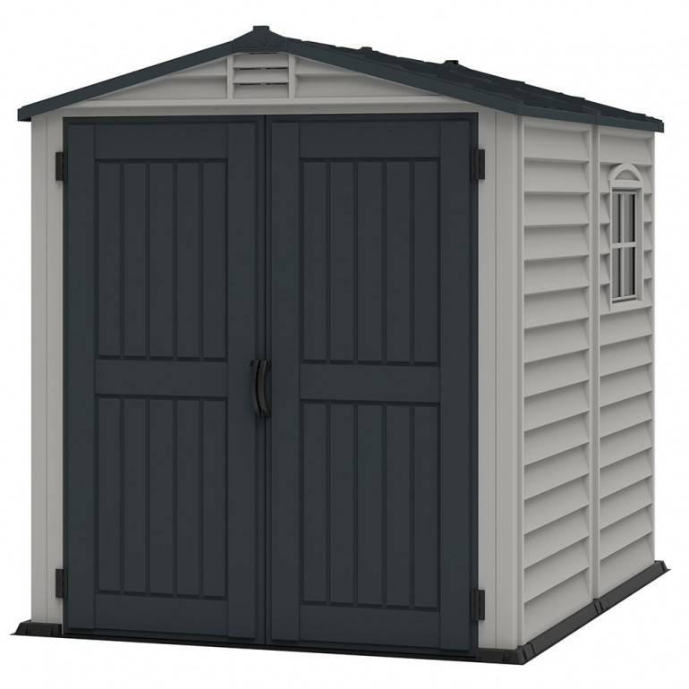 Duramax - Storemate Plus Abri de Jardin en PVC 190 x 190 x 213 cm Gris Clair et foncé