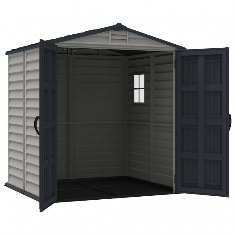 Duramax - Storemate Plus Abri de Jardin en PVC 190 x 190 x 213 cm Gris Clair et foncé - Image 5
