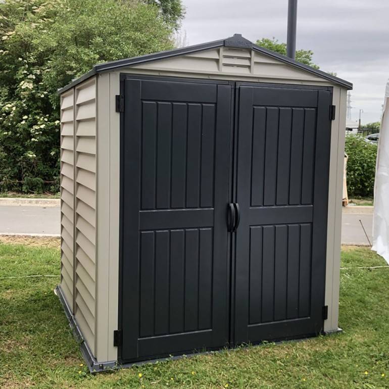 Duramax - Storemate Plus Abri de Jardin en PVC 190 x 190 x 213 cm Gris Clair et foncé - Image 3