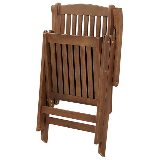 Chaise de jardin Acacia Blanc cassé AMANTEA Beliani - Image 8