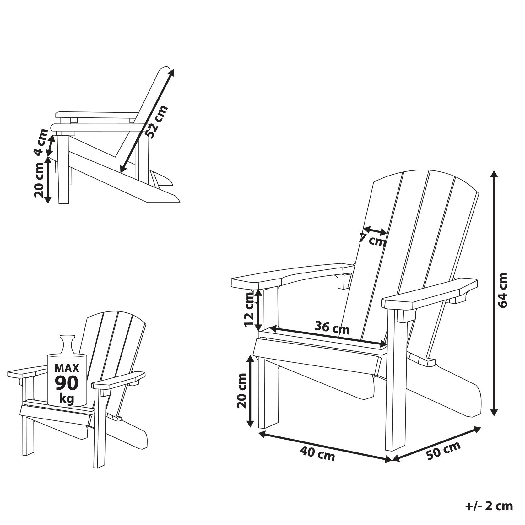 Chaise pour enfant Bois synthétique Bleu clair ADIRONDACK - Beliani - Image 2