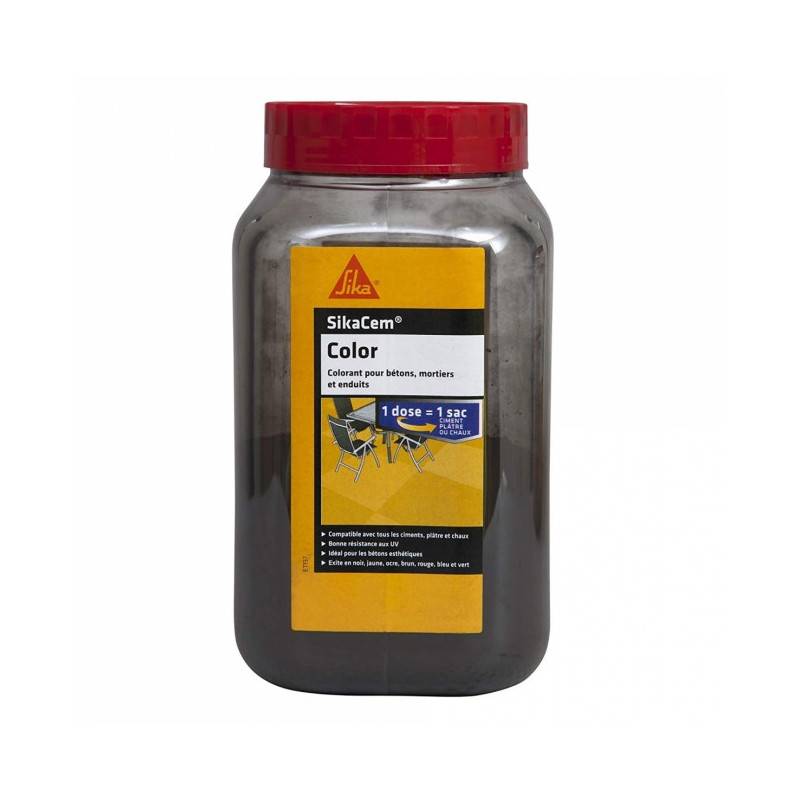 Colorant en poudre pour ciment, chaux et plâtre Sikacem Color 700g - Noir SIKA