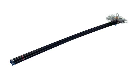 Kit de ramonage Brasier – Longueur 7 m + brosse nylon Ø200 mm