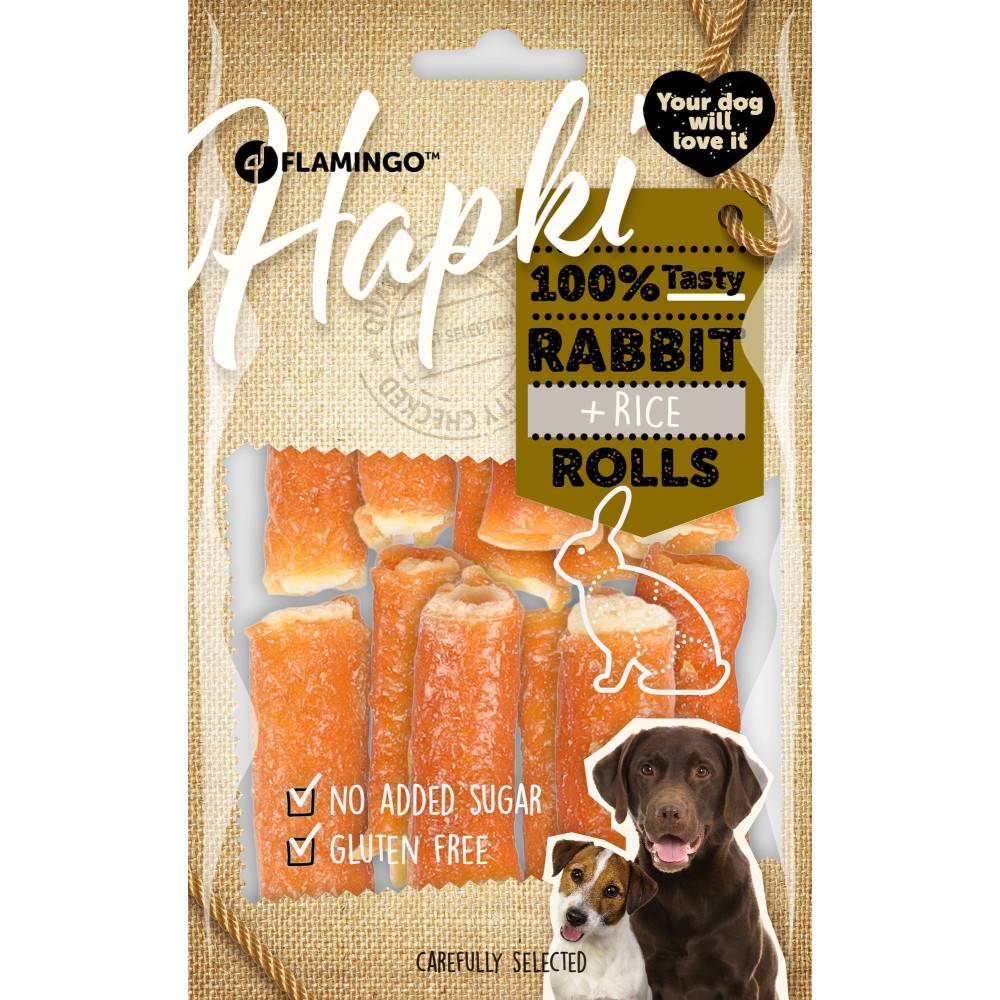Flamingo - Friandises Hapki Cigare Lapin & Riz 85 g pour chien - Image 3