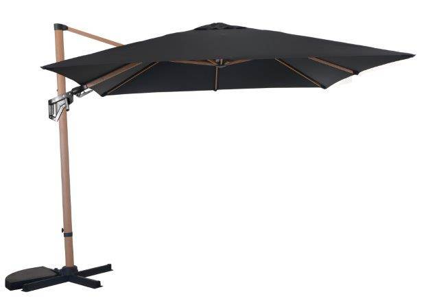 Proloisirs - Parasol en aluminium déporté LB orient inclinable manivelle-heat - 3 x 3/8 m - oak/ecru PROLOISIRS