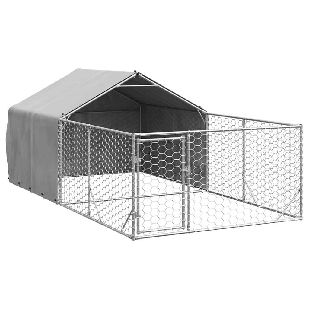 Chenil extérieur pour chien en acier galvanisé avec abri 4x2x1,5 m – ComfortXL Pet Living - Image 2
