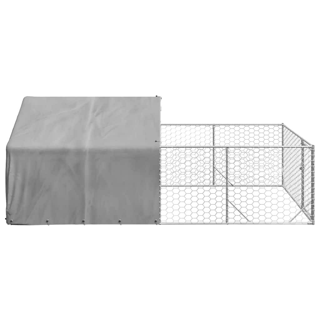 Chenil extérieur pour chien en acier galvanisé avec abri 4x2x1,5 m – ComfortXL Pet Living - Image 4