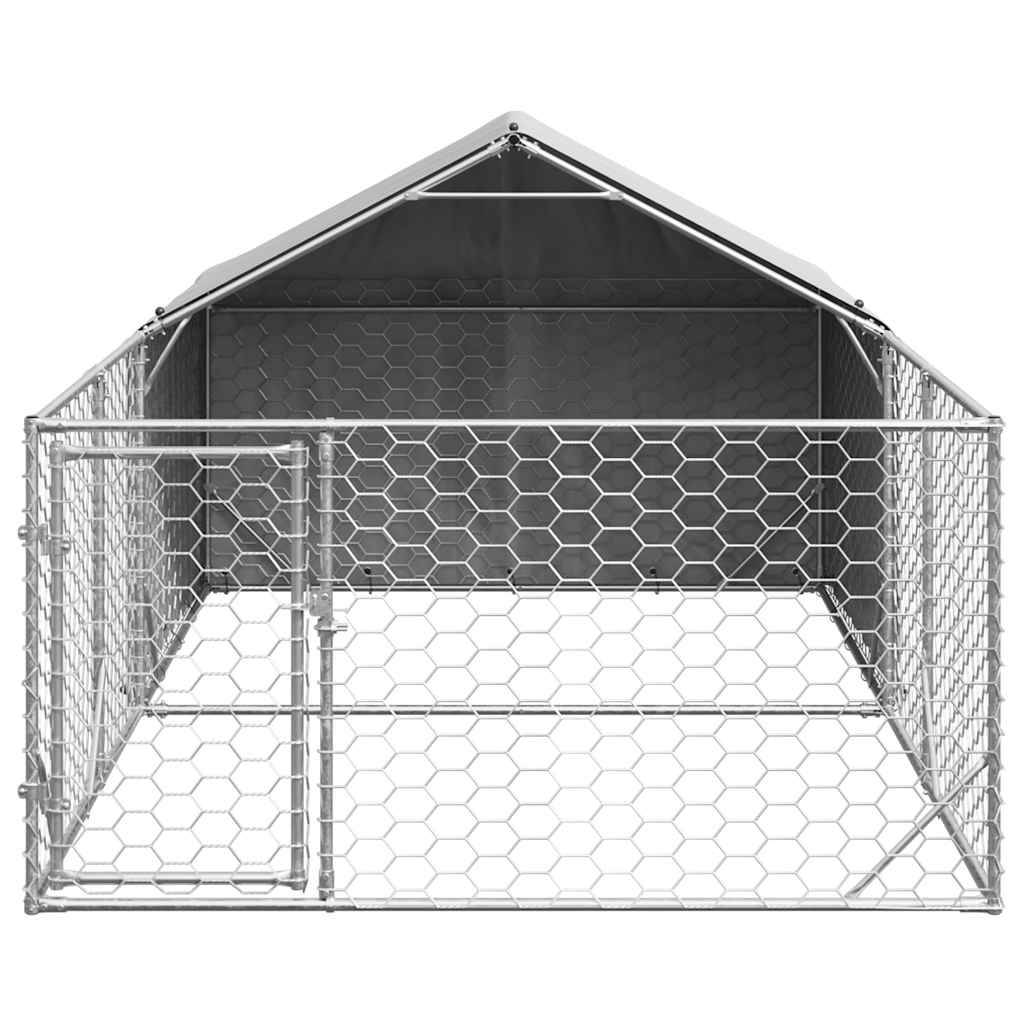 Chenil extérieur pour chien en acier galvanisé avec abri 4x2x1,5 m – ComfortXL Pet Living - Image 3