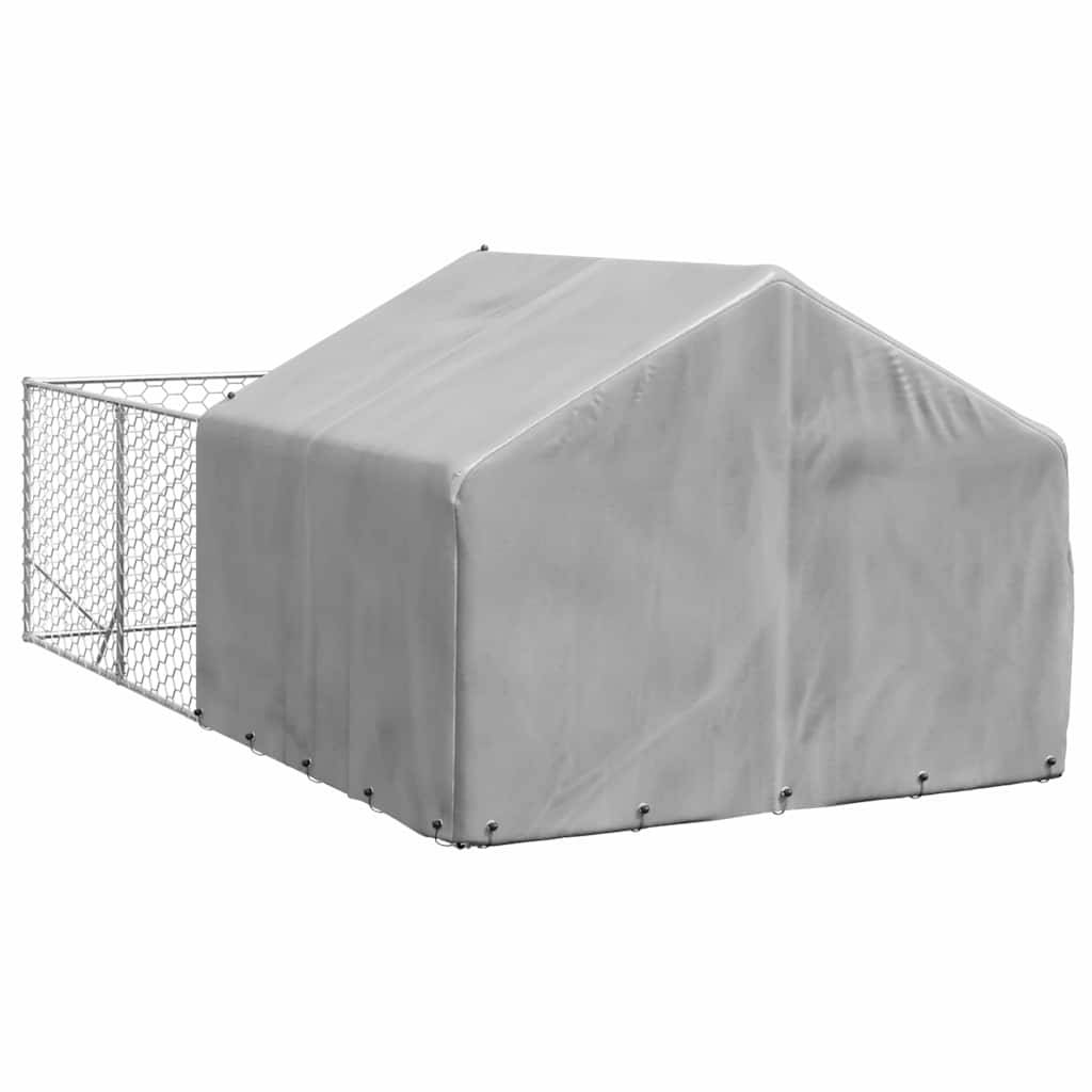 Chenil extérieur pour chien en acier galvanisé avec abri 4x2x1,5 m – ComfortXL Pet Living - Image 5
