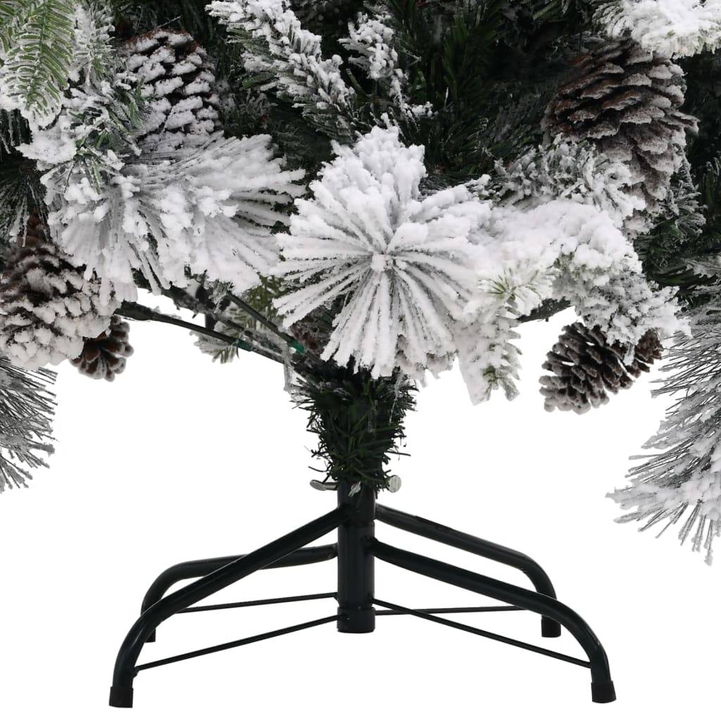 ComfortXL - Sapin de Noël artificiel enneigé PVC/PE avec pommes de pin 225 cm – ComfortXL Outdoor Living - Image 4