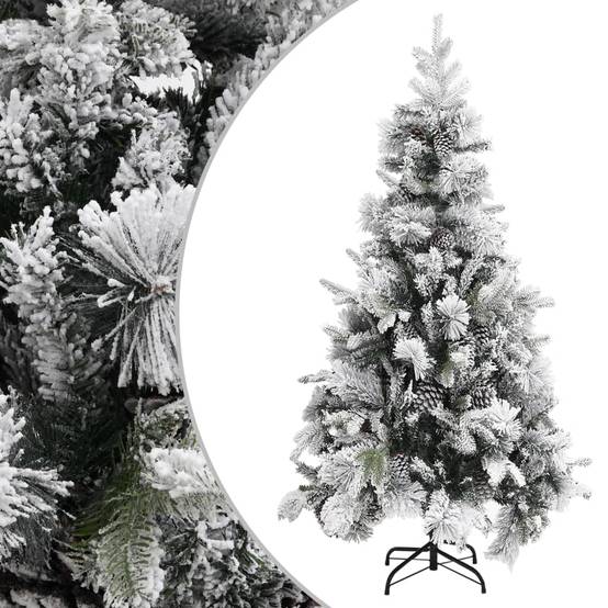 ComfortXL - Sapin de Noël artificiel enneigé PVC/PE avec pommes de pin 225 cm – ComfortXL Outdoor Living - Image 1