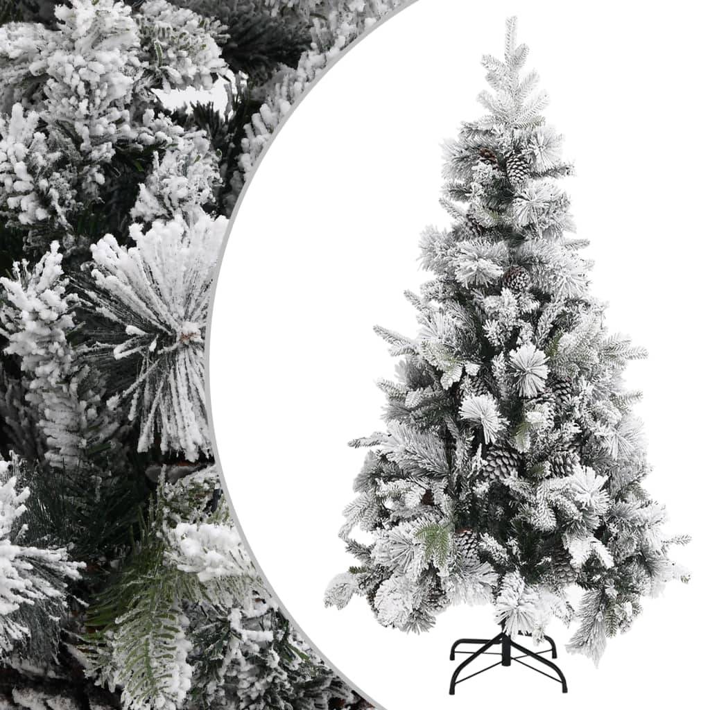 ComfortXL - Sapin de Noël artificiel enneigé PVC/PE avec pommes de pin 225 cm – ComfortXL Outdoor Living - Image 1