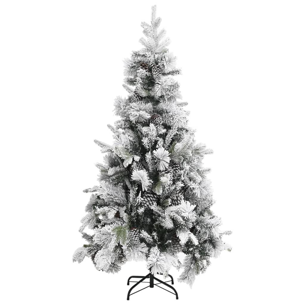 ComfortXL - Sapin de Noël artificiel enneigé PVC/PE avec pommes de pin 225 cm – ComfortXL Outdoor Living - Image 2
