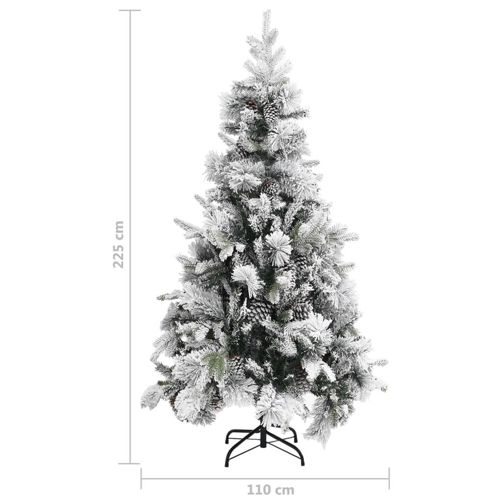 ComfortXL - Sapin de Noël artificiel enneigé PVC/PE avec pommes de pin 225 cm – ComfortXL Outdoor Living - Image 6