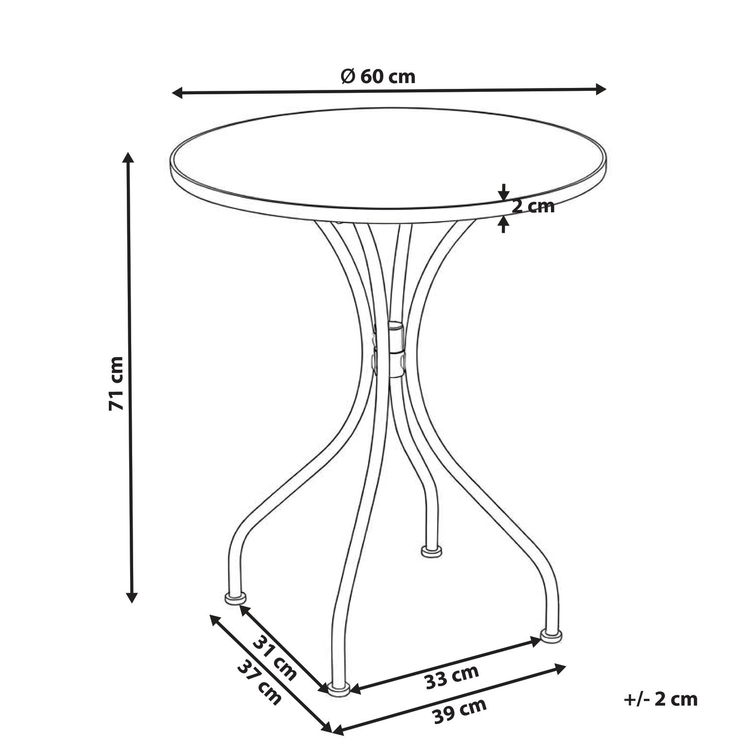 Beliani - Table bistrot Métal Multicolore SETTALA - 60x60x71- Beliani - Image 3