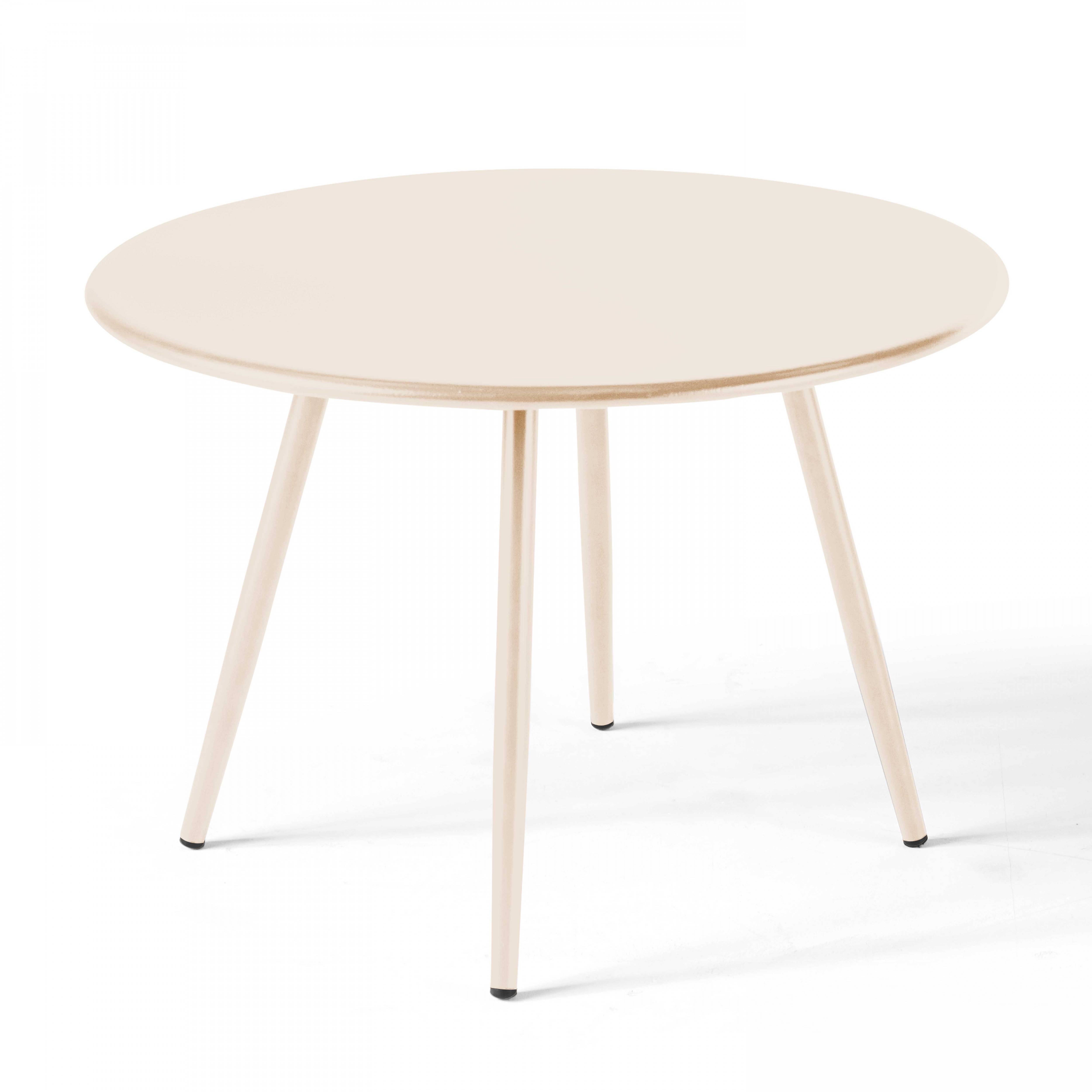 Oviala - Table basse de jardin ronde en métal ivoire 50 cm Palavas - Oviala - Image 1