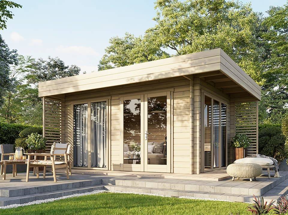 Direct Abris - Chalet de Jardin LUMIO 12m2 - Finitions de Qualité Supérieur - Bois de Epicea - Porte Double - Serrure a Cylindre - Double Vitrage - Image 1