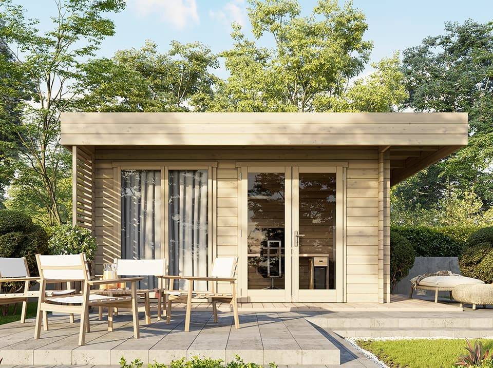Direct Abris - Chalet de Jardin LUMIO 12m2 - Finitions de Qualité Supérieur - Bois de Epicea - Porte Double - Serrure a Cylindre - Double Vitrage - Image 2