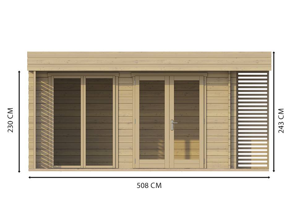Direct Abris - Chalet de Jardin LUMIO 12m2 - Finitions de Qualité Supérieur - Bois de Epicea - Porte Double - Serrure a Cylindre - Double Vitrage - Image 4