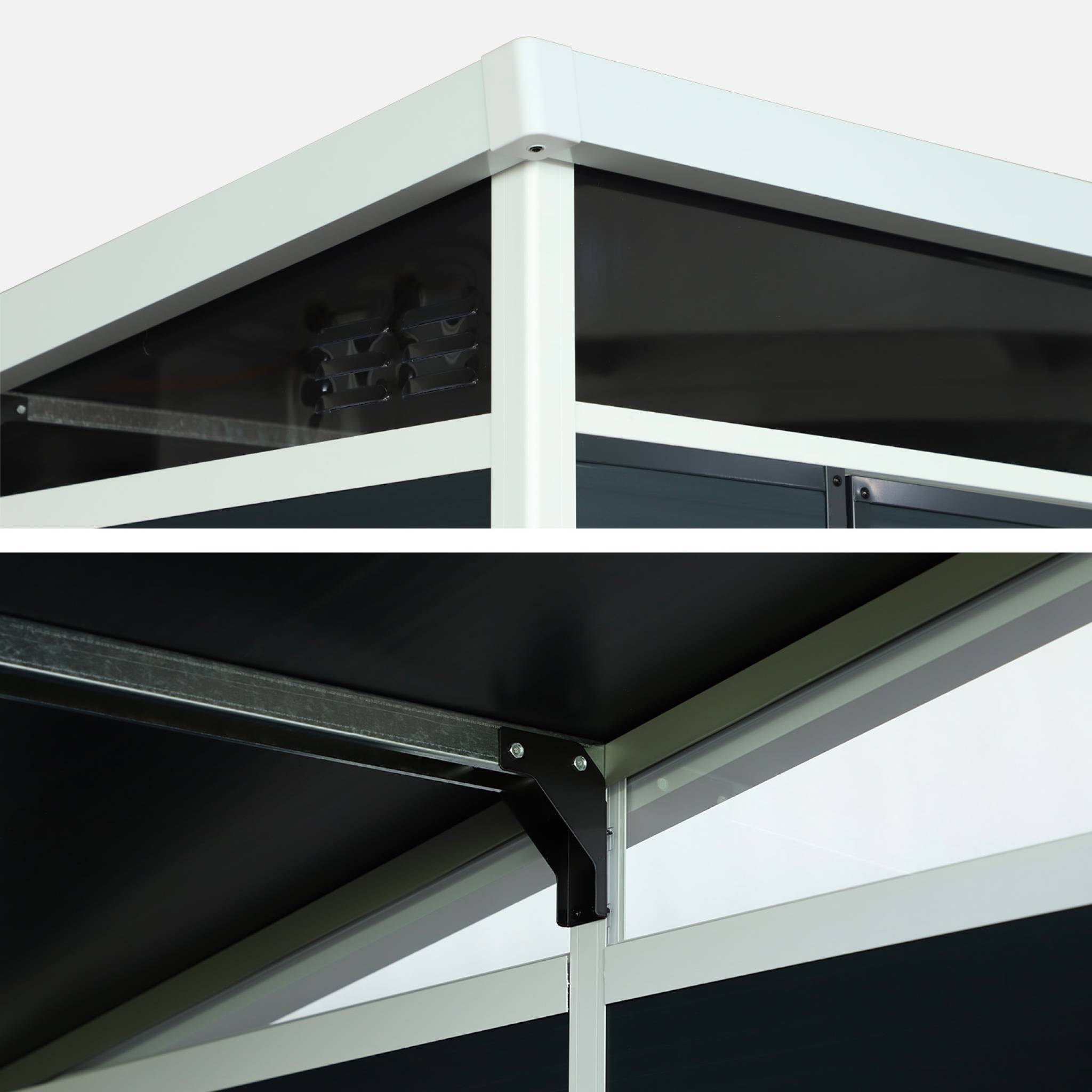 sweeek - Abri de jardin plastique 4.55 m². anthracite. avec toiture monopente skylight. fenêtre et grande porte d'entrée. 238 x 190 x 215 cm | sweeek - Image 7