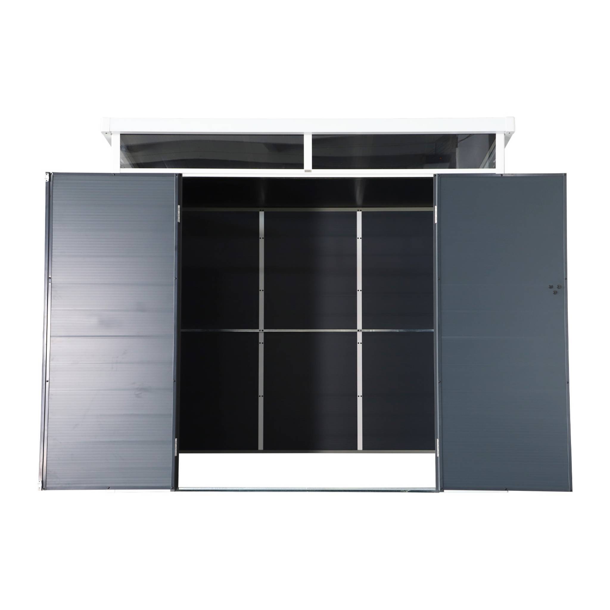 sweeek - Abri de jardin plastique 4.55 m². anthracite. avec toiture monopente skylight. fenêtre et grande porte d'entrée. 238 x 190 x 215 cm | sweeek - Image 5