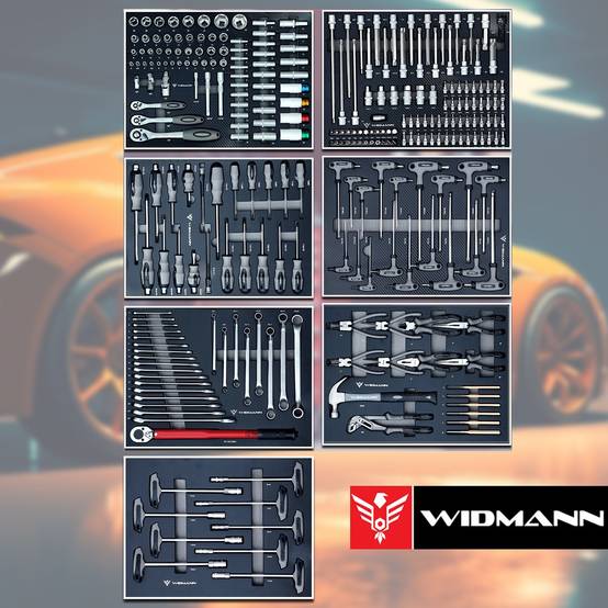 Servante d'atelier WIDMANN WM-MS7 - 272 Outils haute qualité inclus, 7 tiroirs / 7 pleins, Chariot à roulettes, Cabinet TOOLS - Image 4