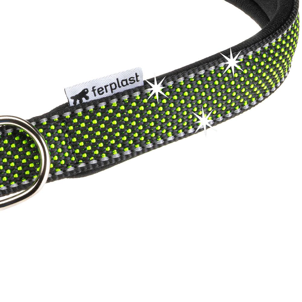 Ferplast - Collier pour Chiens Réfléchissant Rembourré DAYTONA DELUXE C20/43, Réglable, Boucle en Métal, Noir-Vert - Image 5