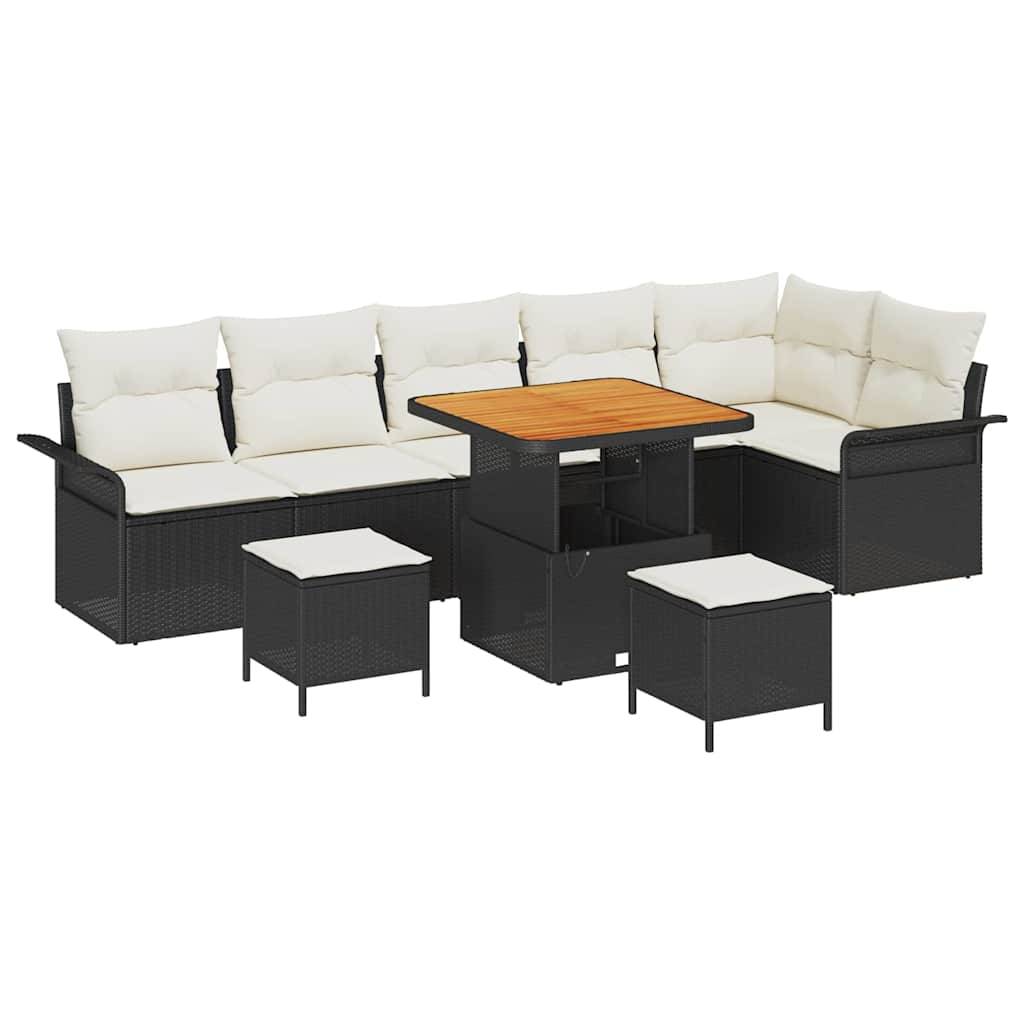 ComfortXL - Salon de jardin 8 places Polyrotin et Bois massif Modulable pour Terrasse Noir – ComfortXL Outdoor Living - Image 2