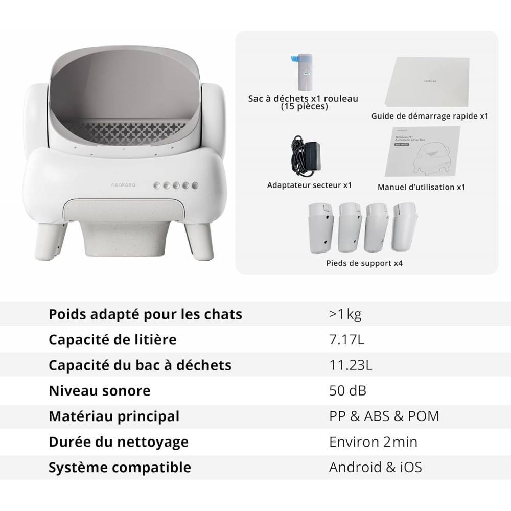 NEAKASA Litière automatique pour grands chats - Grande ouverture - Blanc NEAKASA - Image 4