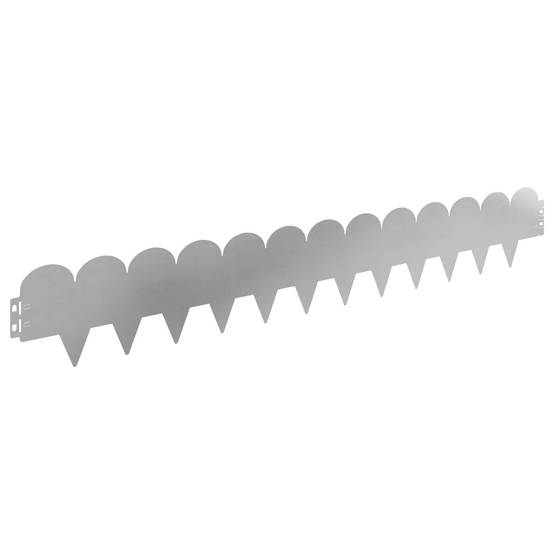 Bordure de pelouse acier aménagement jardin délimitation 10pcs 103x15cm argenté - ComfortXL Outdoor Living - Image 2