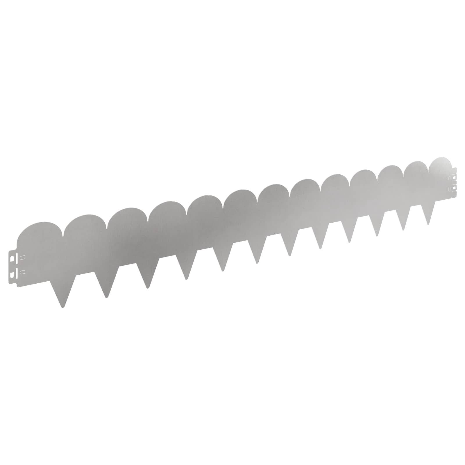 Bordure de pelouse acier aménagement jardin délimitation 10pcs 103x15cm argenté - ComfortXL Outdoor Living - Image 2