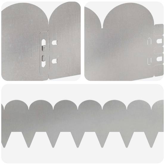 Bordure de pelouse acier aménagement jardin délimitation 10pcs 103x15cm argenté - ComfortXL Outdoor Living - Image 7