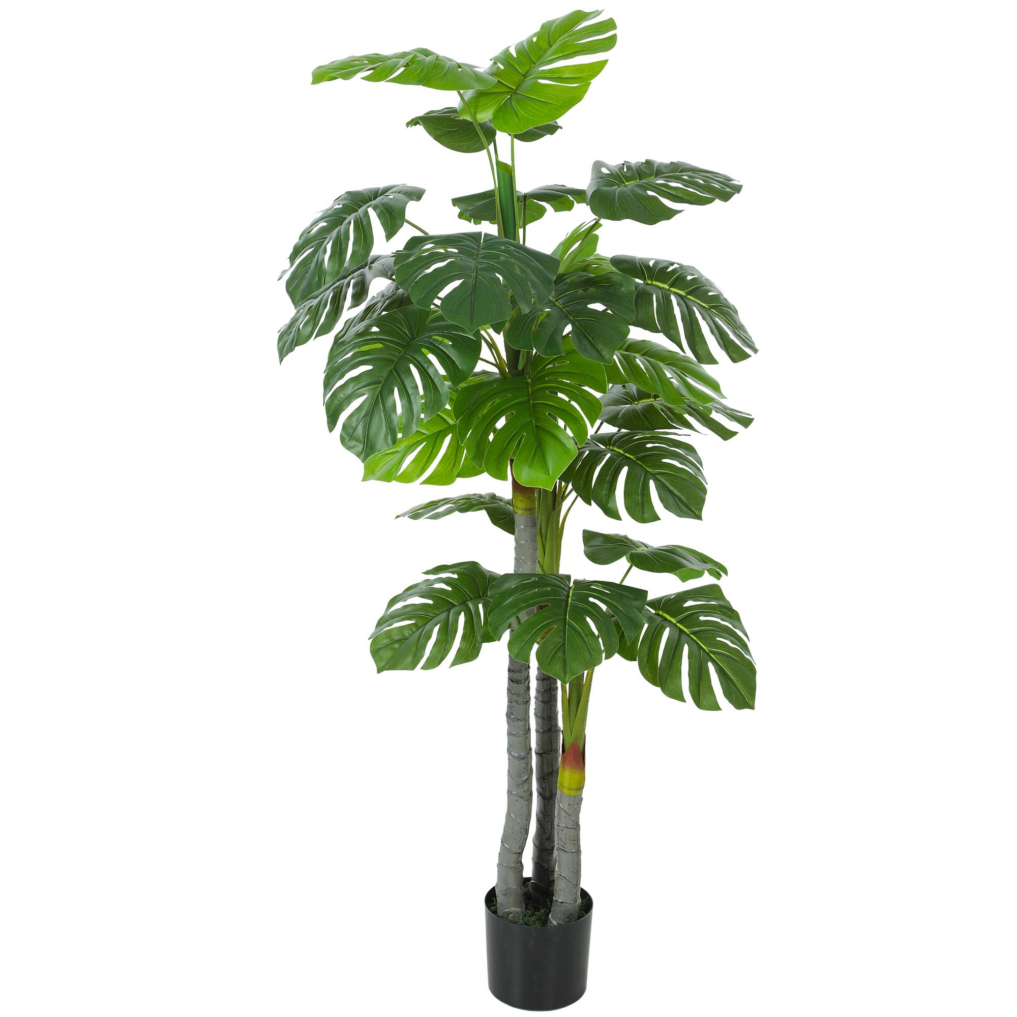 Arbre Artificiel Plante Artificielle Monstera H.1,5 m Tronc Branches Lichen Feuilles de Tortue Grand réalisme Pot Inclus - Image 1
