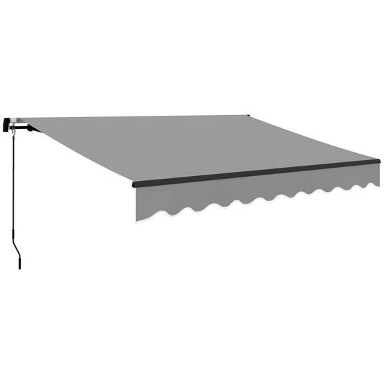 Store banne rétractable en aluminium pour fenêtres et portes, protection UV30+, inclinaison réglable, 360 x 220 cm, gris - Image 1