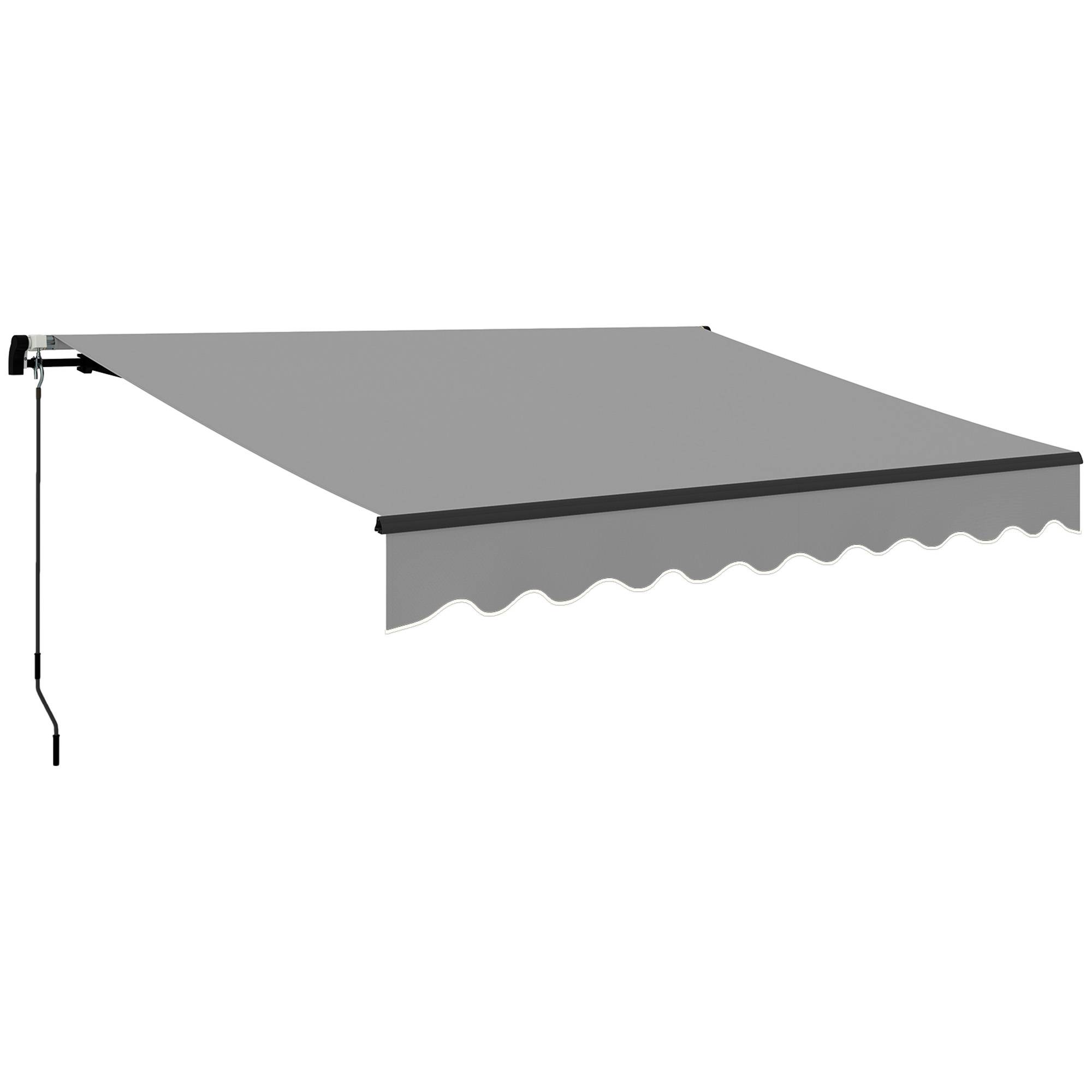 Store banne rétractable en aluminium pour fenêtres et portes, protection UV30+, inclinaison réglable, 360 x 220 cm, gris - Image 1