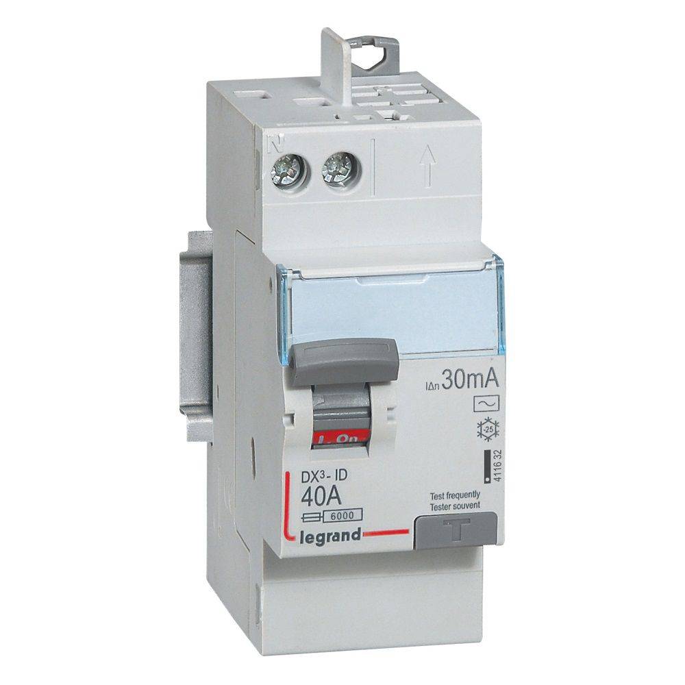 Legrand - Interrupteur différentiel DX3-ID 2P 40A AC 30mA 2 modules - LEGRAND - 411632 - Image 1