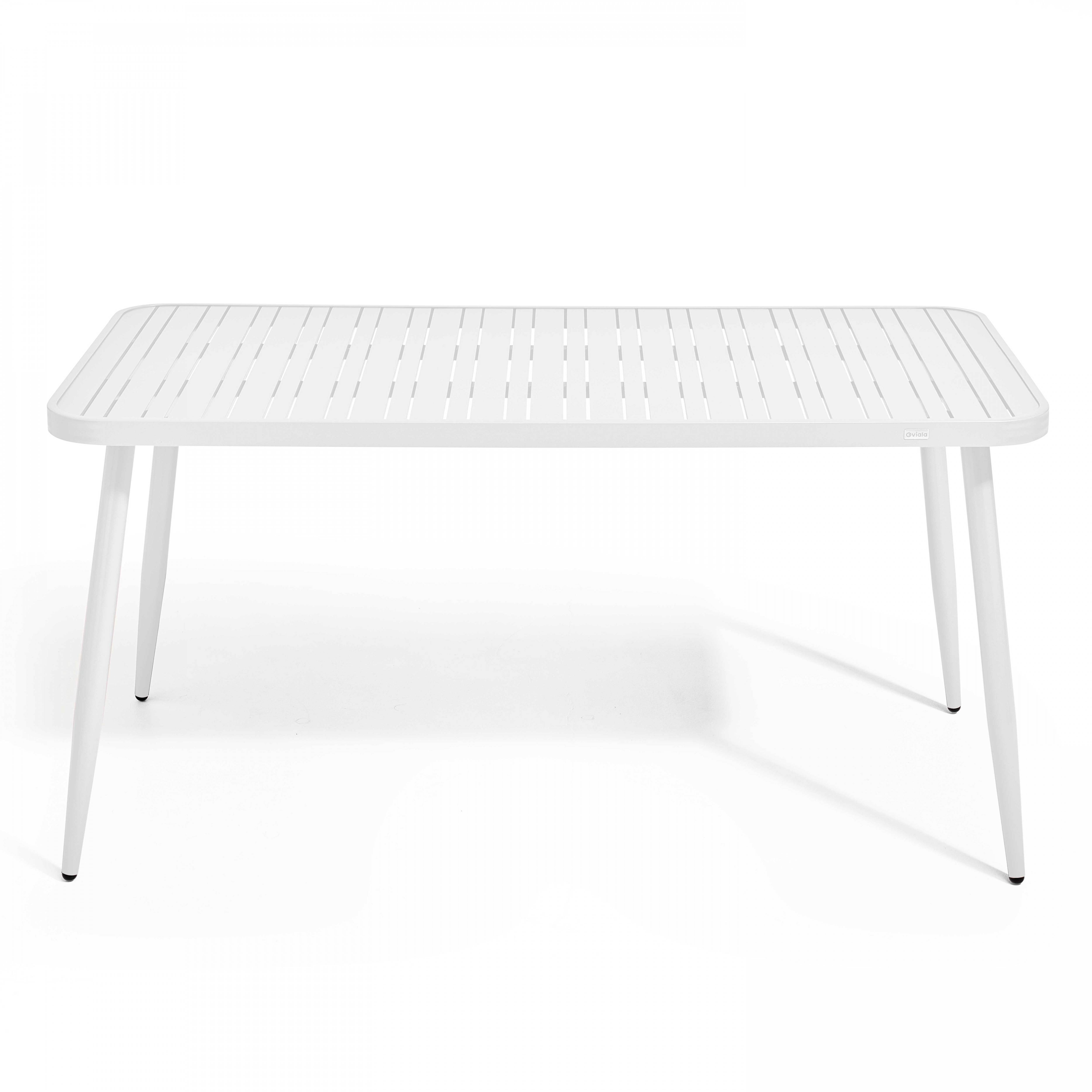 Oviala - Ensemble table de jardin et 4 fauteuils en aluminium blanc Bristol - Oviala - Image 3
