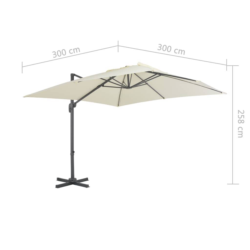 Parasol déporté aluminium sable 300 x 300 x 258 cm, Poids:20.04kg - PANGIVO - Image 9