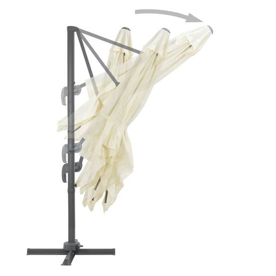 Parasol déporté aluminium sable 300 x 300 x 258 cm, Poids:20.04kg - PANGIVO - Image 4