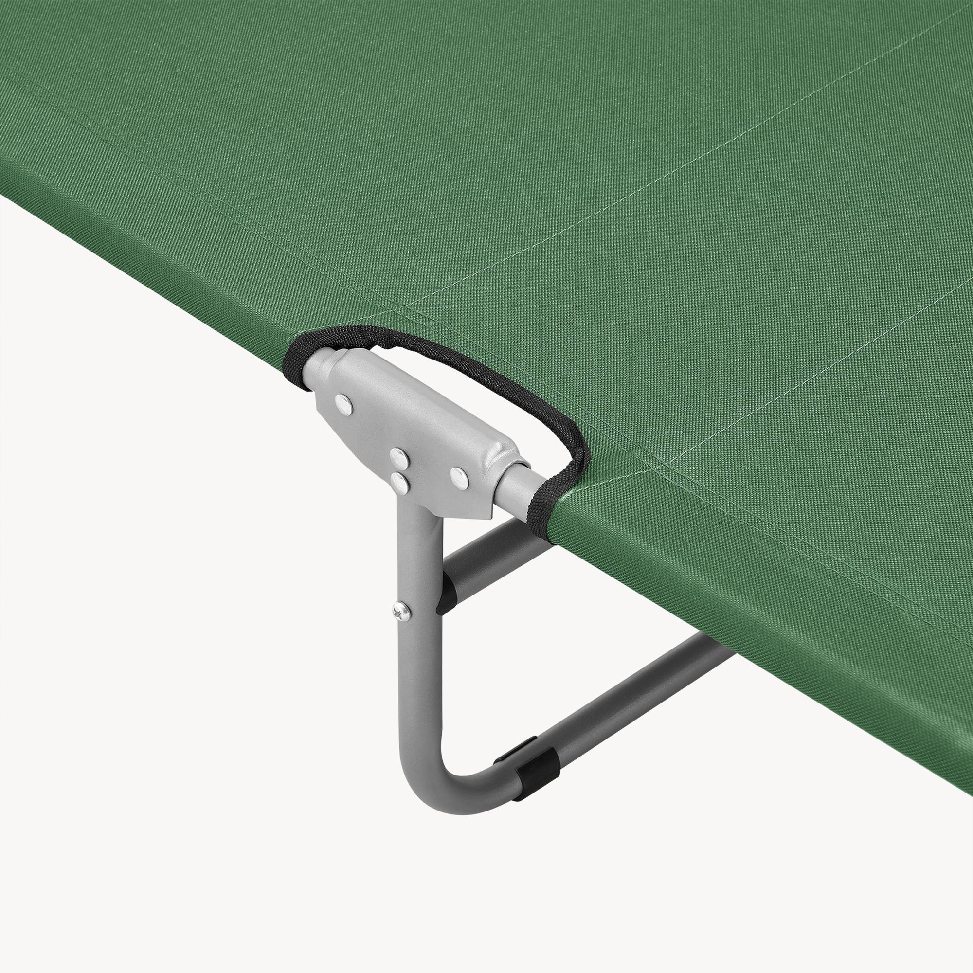Casa.Pro - Transat Carcao Inclinable Acier Polyester Argenté Mat Vert Foncé [casa.pro] - Image 8