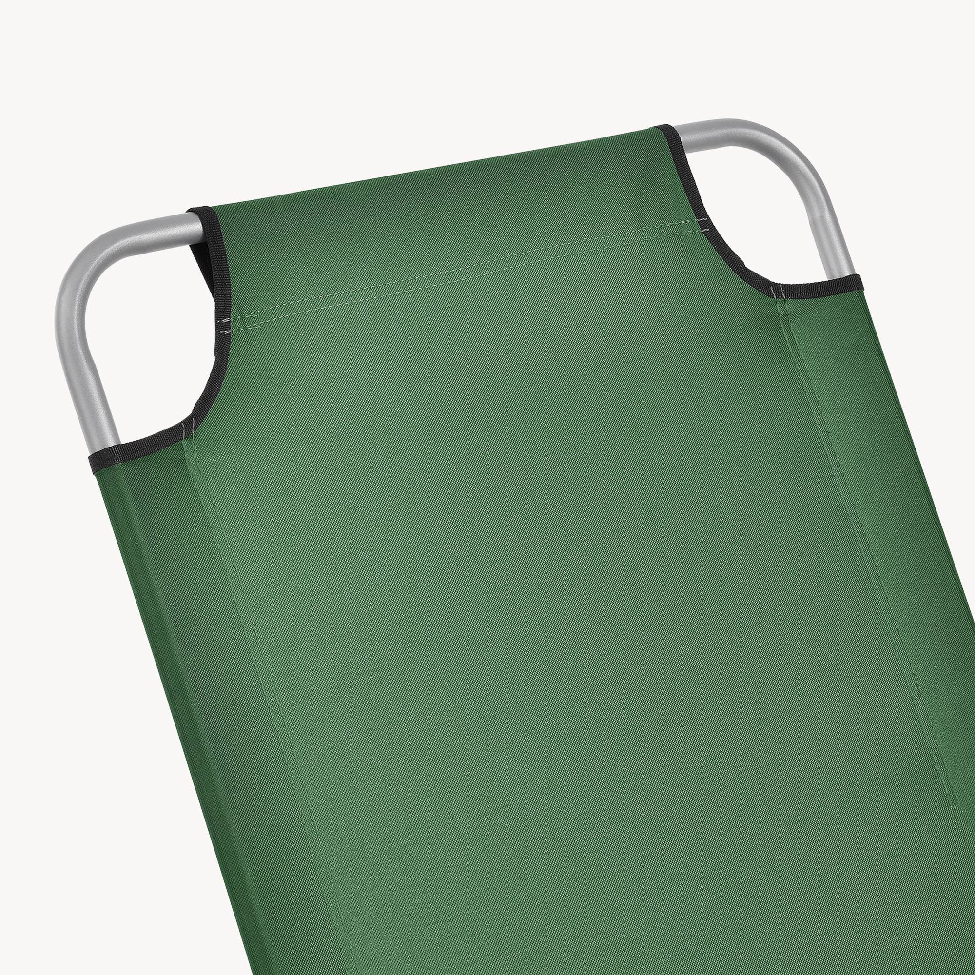 Casa.Pro - Transat Carcao Inclinable Acier Polyester Argenté Mat Vert Foncé [casa.pro] - Image 7