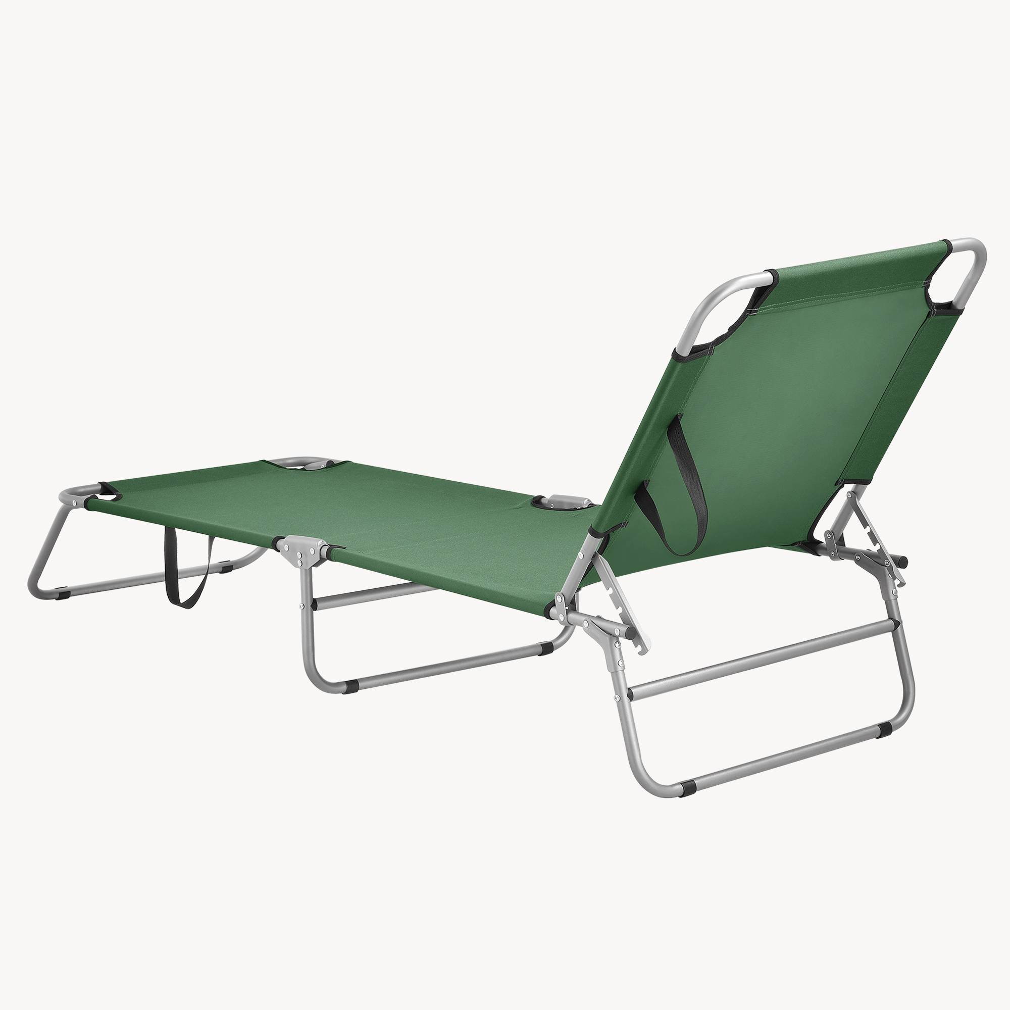 Casa.Pro - Transat Carcao Inclinable Acier Polyester Argenté Mat Vert Foncé [casa.pro] - Image 10