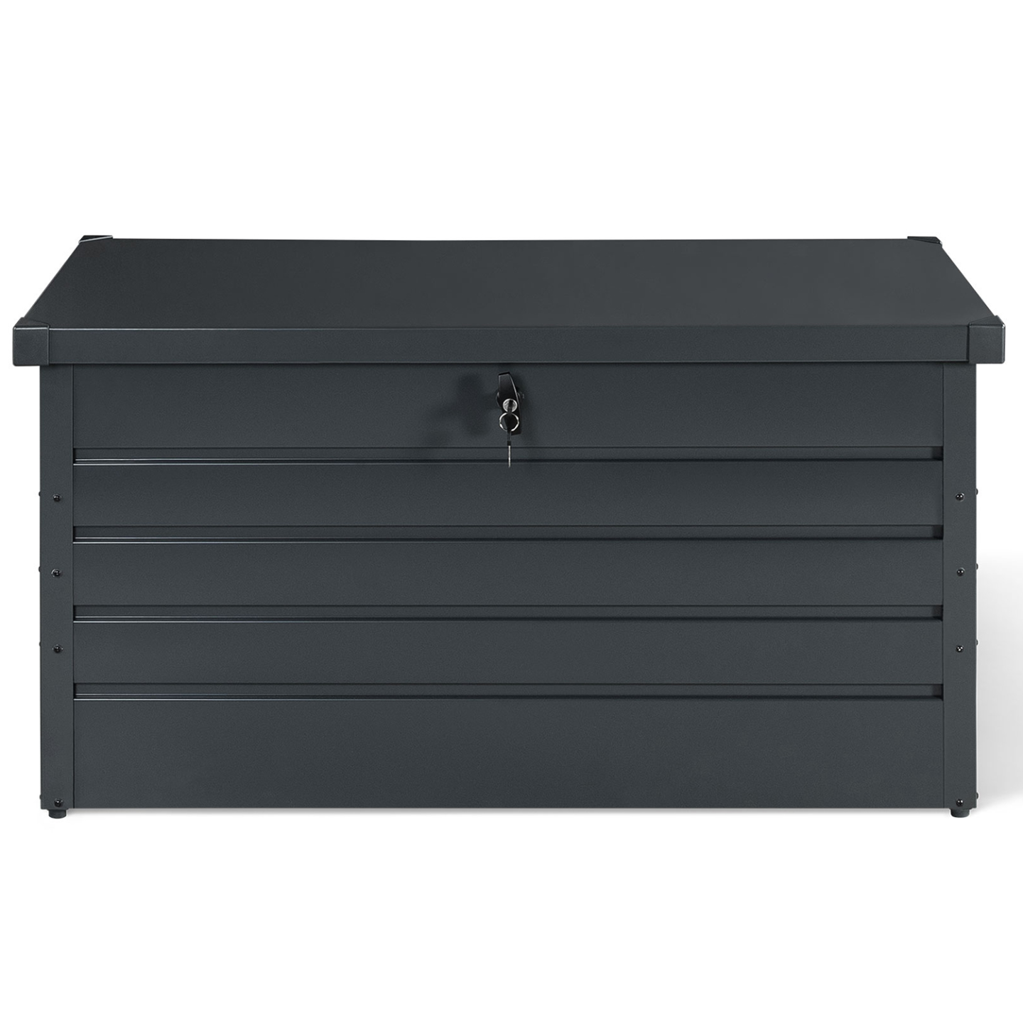 Coffre de rangement métal verrouillable gris anthracite pour jardin 350L 120x62,5x63 cm - Image 3